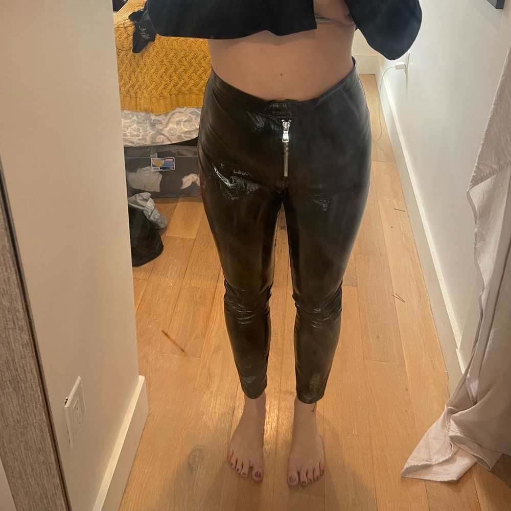 Silence + Noise Black Leather Pants